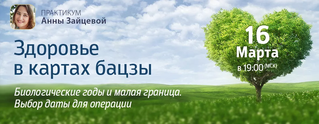 Практикум: Здоровье в картах бацзы. Биологические годы и малая граница. Выбор даты для операции